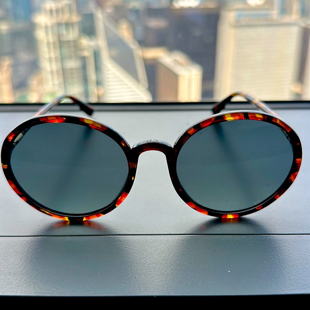 Dior Tortoiseshell Round Sunglasses with Dark Green Lenses